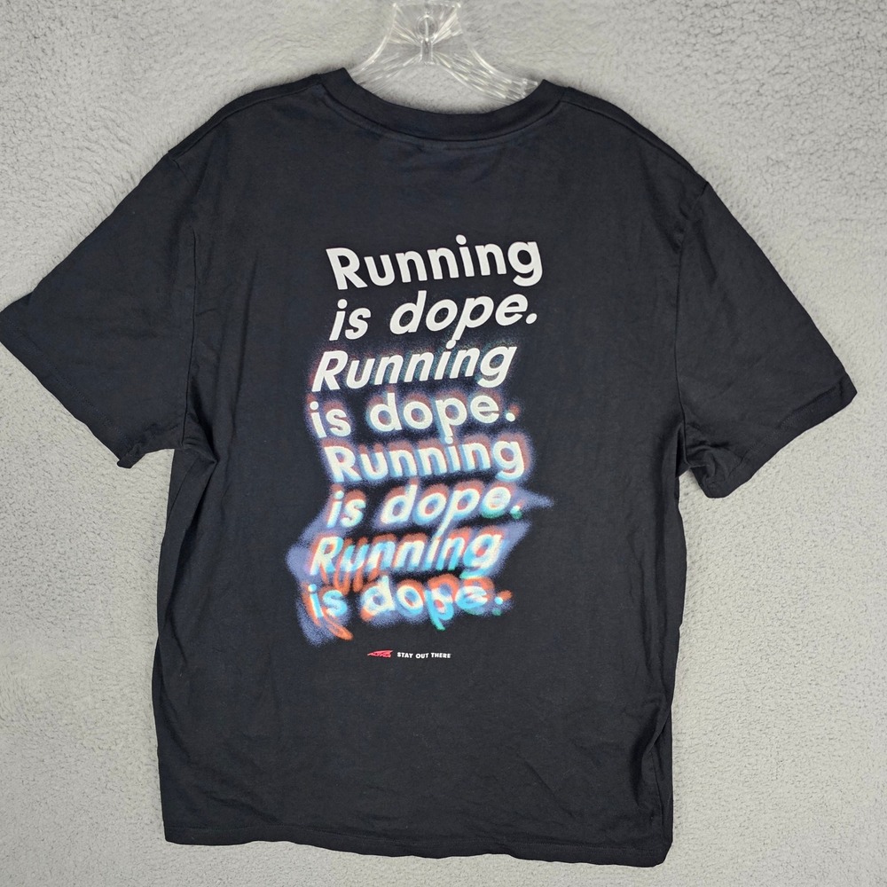 Altra T-Shirt Mens XL Black Running is Dope Graphic Organic Cotton Short Sleeve